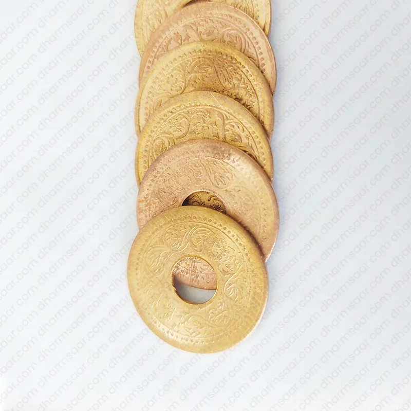 Tambe Ka Sikka with hole | Brass Coin with hole for puja