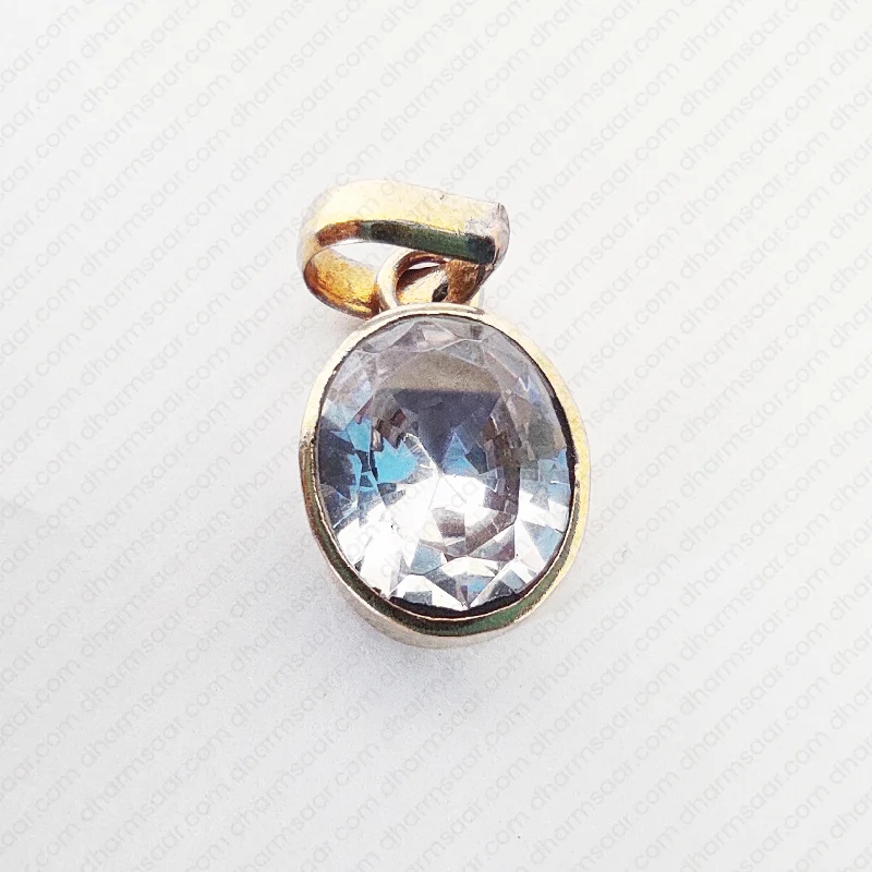 Safed Pukhraj Semi-precious Gemstone Locket Small