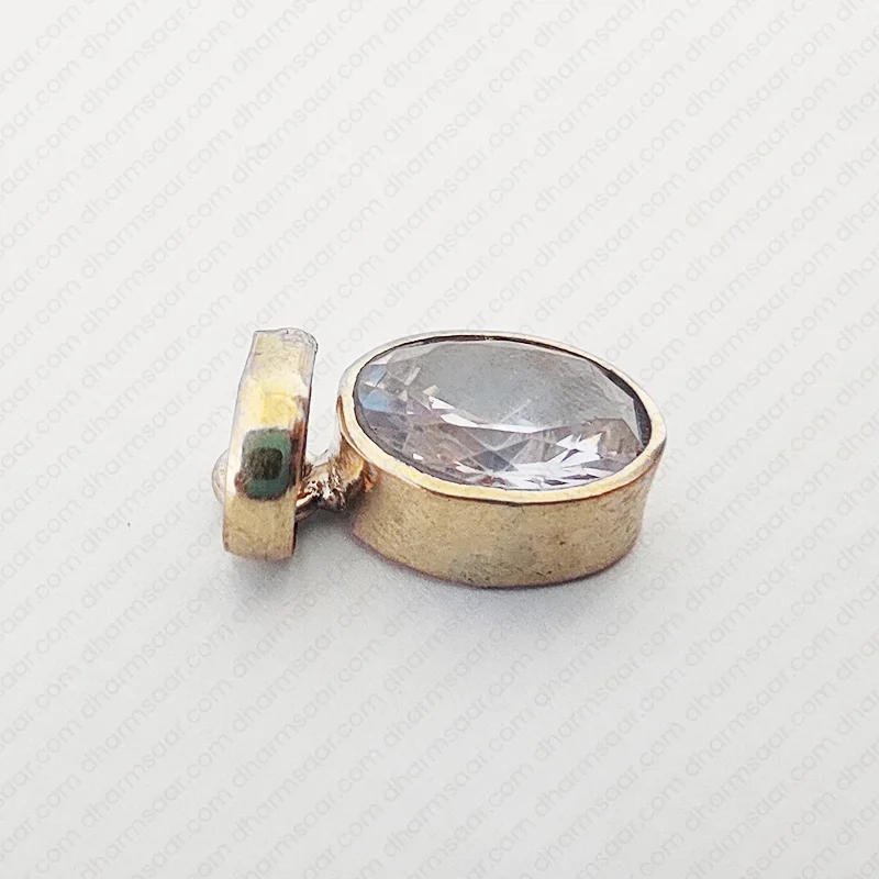 Safed Pukhraj Semi-precious Gemstone Locket Small