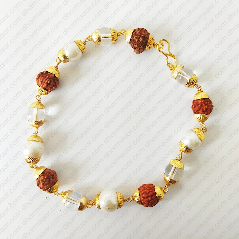 Rudraksha, Pearl & Crystal Bracelet for men & women